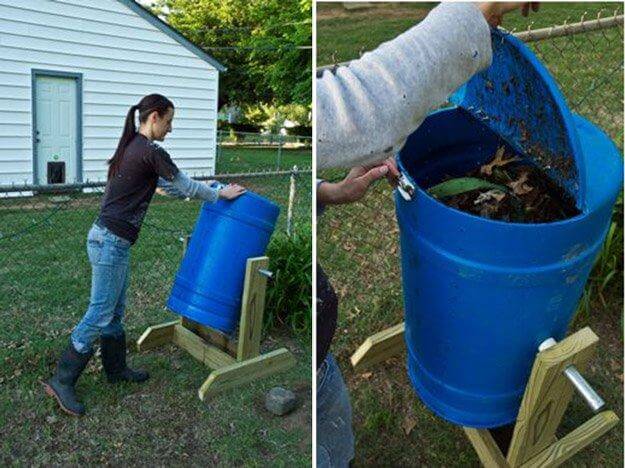 DIY rotating compost bin