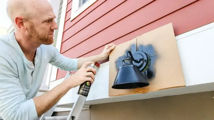 Spray Painting Outside Lights without removing them.