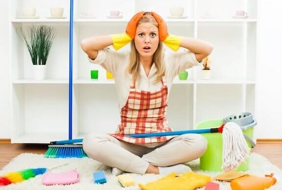 woman struggles to clean home - best home gear