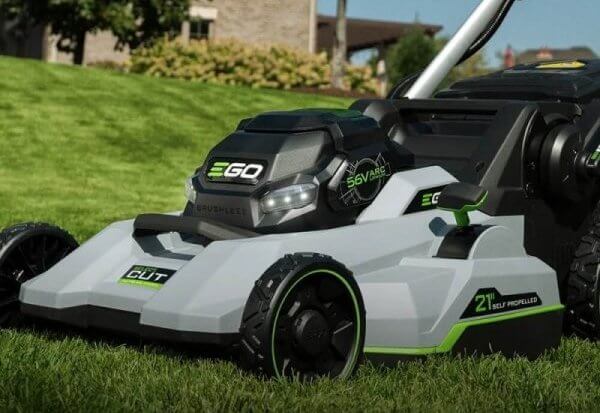 Image of an EGO brand lawn mower 